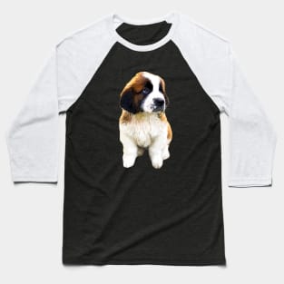 St Bernard Cute Puppy Dog Baseball T-Shirt